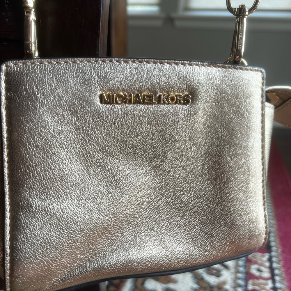 Michael Kors Gold Metallic Crossbody
